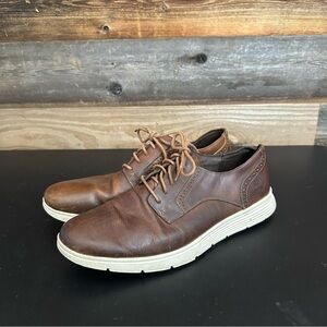 Timberland Franklin Park Oxford Shoe Men 9 Brown Leather Plain Toe Derby Brogue